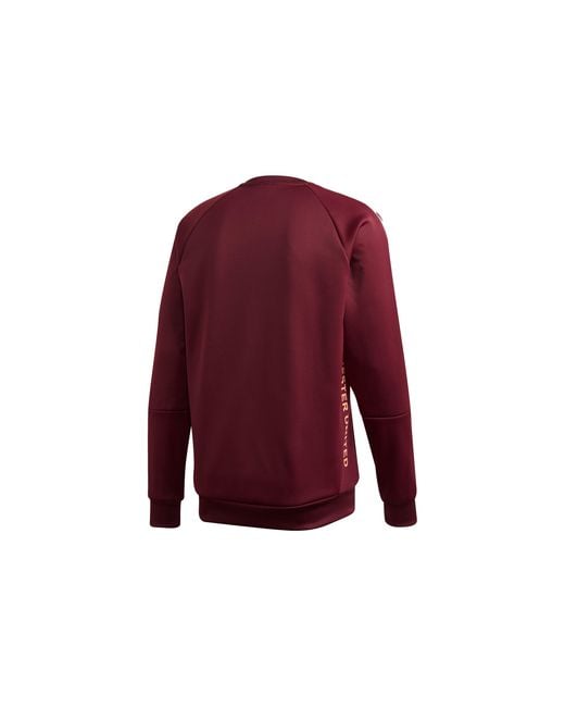 Adidas Red Mufc Travel Swt Manchester United Soccer/Football Sports Pullover for men