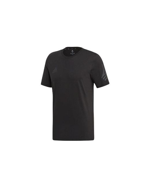 Adidas Black Logo Printing Training Short Sleeve for men