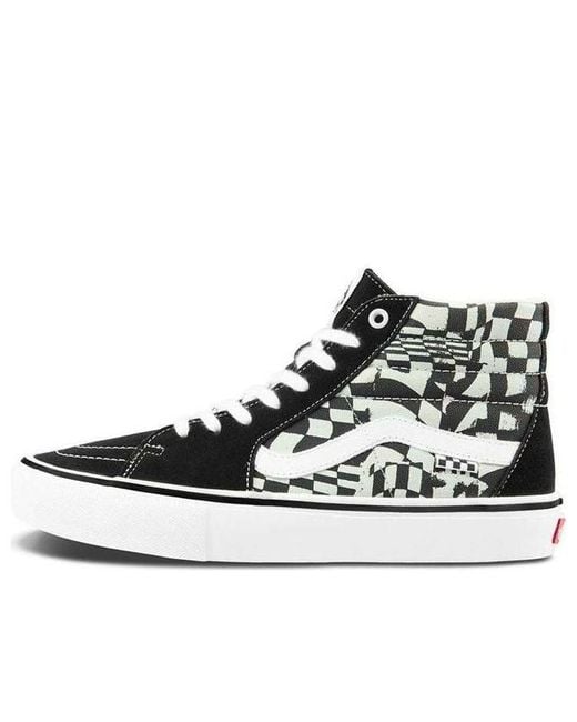 Vans Black Sk8-Hi Chessboard for men