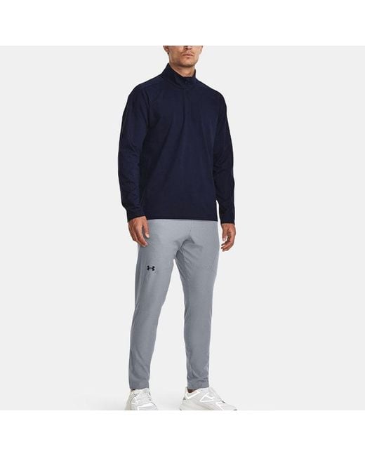 Under Armour Blue Meridian 1/4 Zip Long Sleeve Top 'Midnight' for men