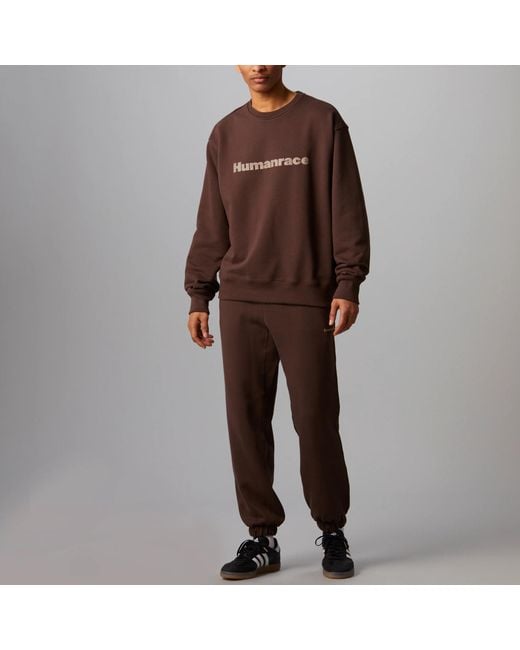 Adidas Originals X Pharrell Williams Crossover Casual Breathable Solid Color Round Neck Pullover Long Sleeves Brown for men