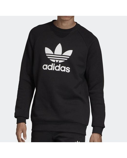 Adidas Black Originals Trf Flc Crew Sports Pullover for men
