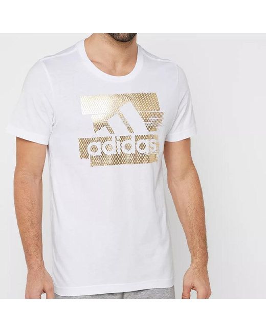 Adidas White Logo Sports Round Neck Short Sleeve for men