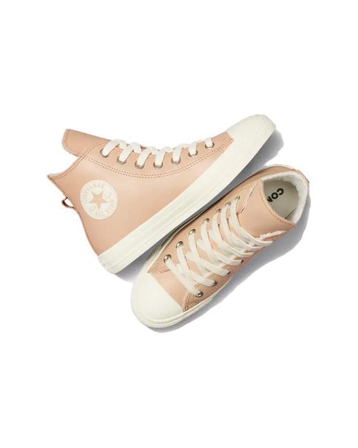Converse Natural (Wmns) Chuck Taylor All Star Leather Faux Fur Lining