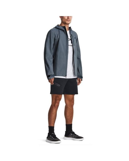 Under Armour Blue Stretch Woven Windbreaker Jacket for men