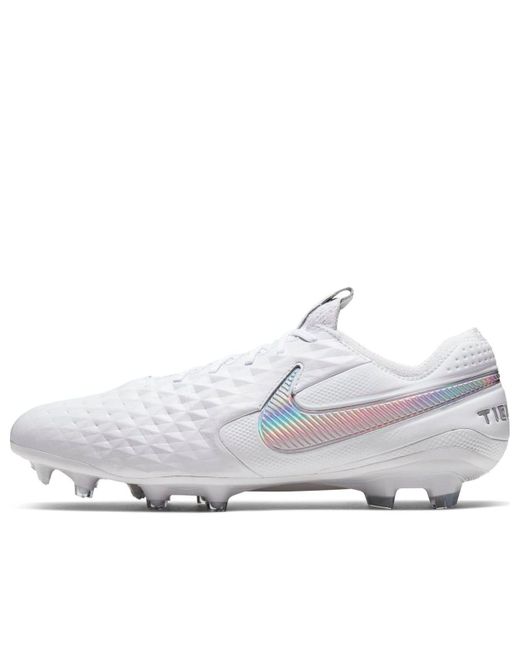 Nike White Tiempo Legend 8 Elite Fg Platinum' for men