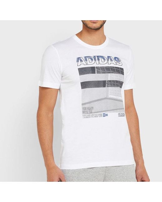 Adidas Gray Mh Photo Tee Training Sports Round Neck Short Sleeve for men