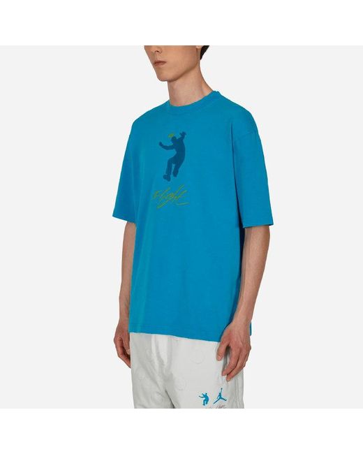 Nike Blue X Union Crossover Solid Color Alphabet Pattern Cartoon Printing Round Neck Short Sleeve Us Edition for men