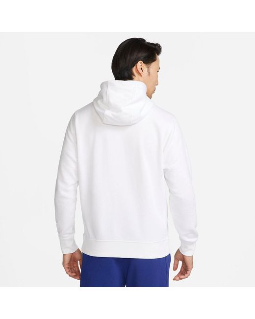 Nike White Soccer French Terry Pullover Hoodie for men