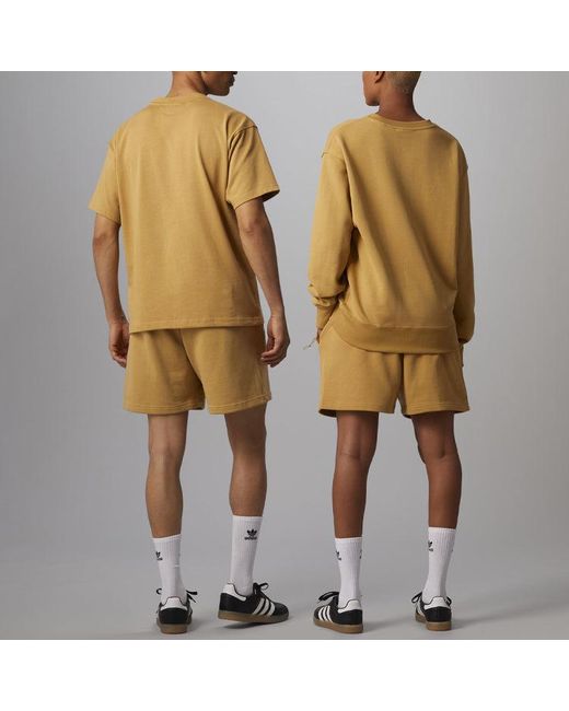 Adidas Originals X Pharrell Williams Crossover Casual Breathable Solid Color Sports Shorts Gold Yellow for men