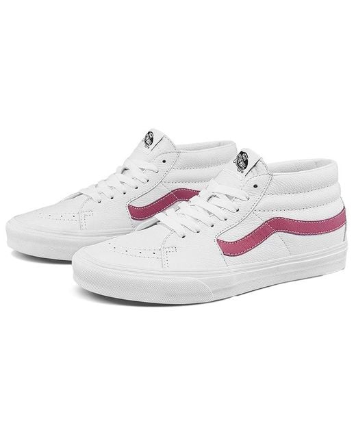 Vans White Sk8-Mid Mid-Top Sneakers