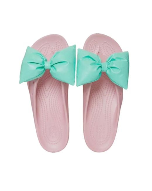 CROCSTM Pink (Wmns) Classic Platform Bow Flip Flops