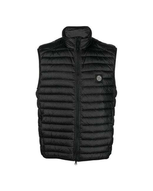 Stone Island Black Patch Nylon Down Vest for men