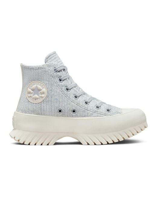 Converse Gray Chuck Taylor All Star Lugged 2.0 High 'Striped Knit for men
