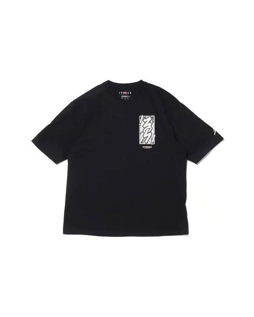 Nike Black Jordan Dri-Fit Zion Basketball Sports Printing Knit Round Neck Short Sleeve T-Shirt for men