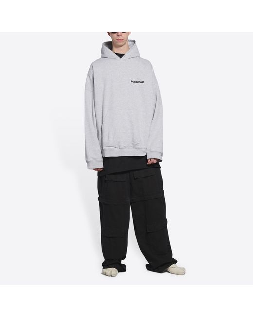 Balenciaga Gray Turn Hoodie Wide Fit 'Heather' for men