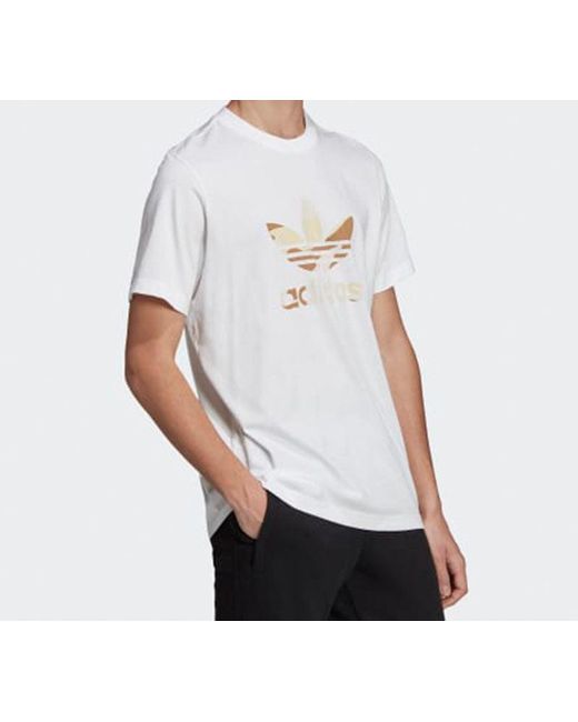 Adidas White Camouflage Trefoil Tee for men