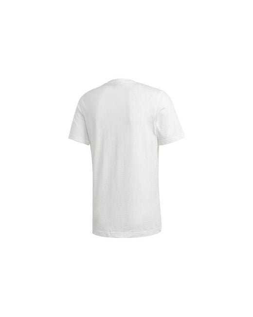 Adidas White Originals Chest Logo Printing Sports Short Sleeve for men