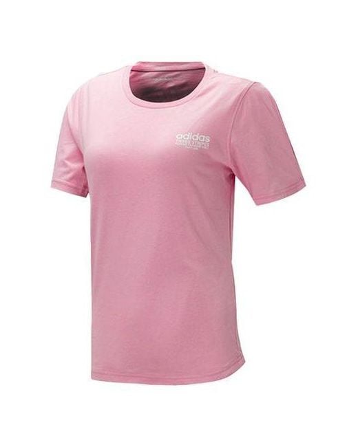 Adidas Pink (Wmns) Neo Casual Sports Training Round Neck Short Sleeve