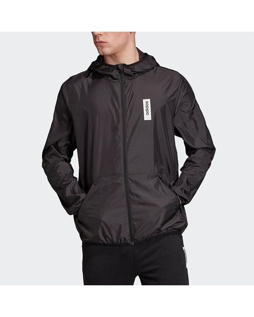 Adidas Green Casual Sports Hooded Windproof Woven Jacket for men