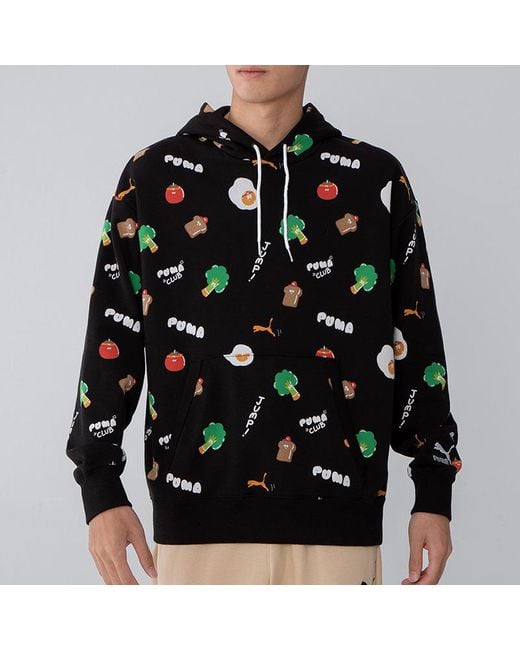 PUMA Black Sports Breathable Cartoon Printing Running Breathable Casual Pullover for men