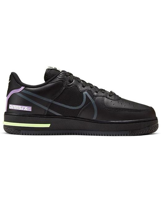 Nike Black Air Force 1 React Star' for men