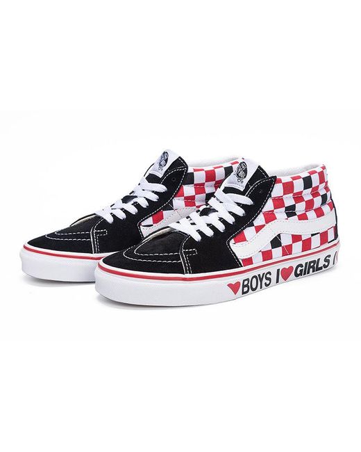 Vans White Sk8-Mid 'Checkerboard for men