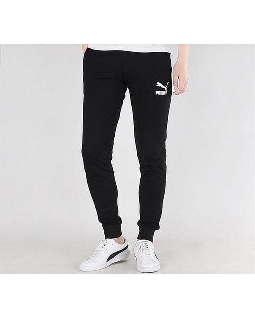 PUMA Black Classics Jersey Cuffed Pants for men