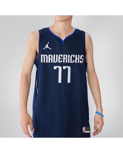 Nike Blue Nba Basketball Jersey Sw Fan Edition 20-21 Season Dallas Mavericks Doncic No. 77 Dark for men