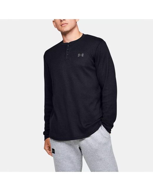 Under Armour Blue Waffle Henley Thermal Shirt for men