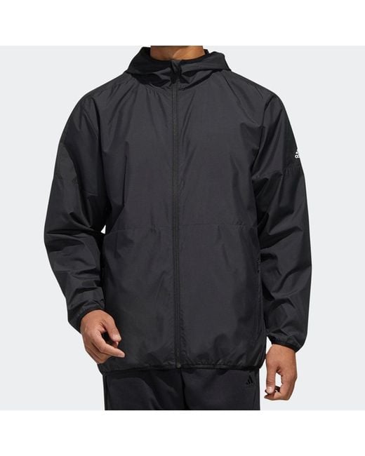 Adidas Black Windbreaker Hooded Jacket for men