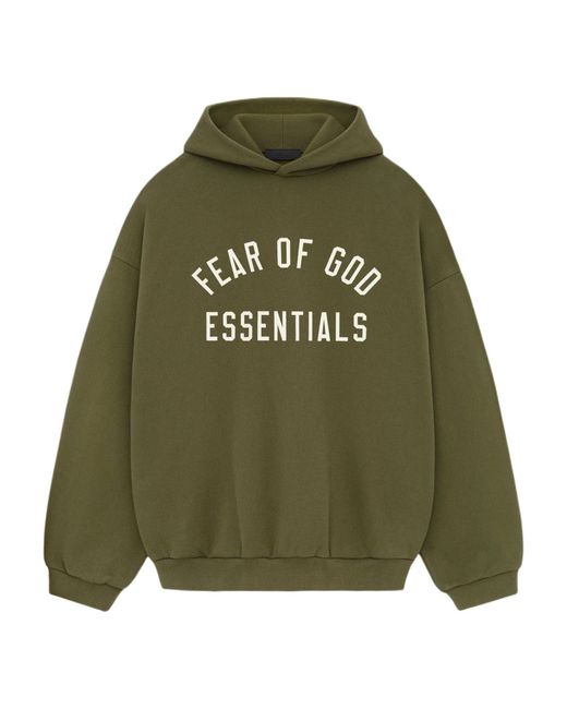 Fear Of God Green Fleece Hoodie 'Military' for men