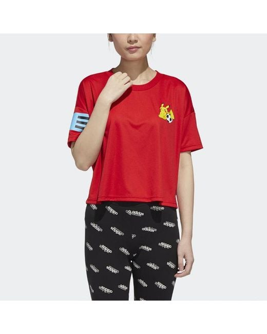 Adidas Red (Wmns) X Pokemon Crossover Printing Training Sports Short Sleeve