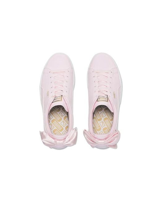 PUMA Pink (Wmns) Basket Bow Patent Casual Shoes