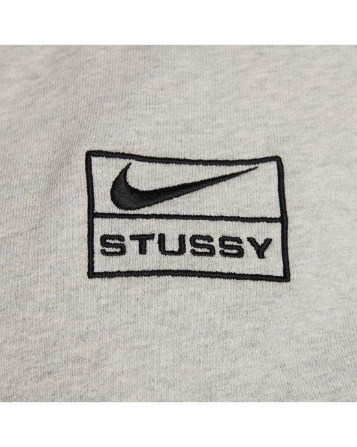 Nike Gray X Stussy Ss24 Full-Zip Fleece Hoodie for men