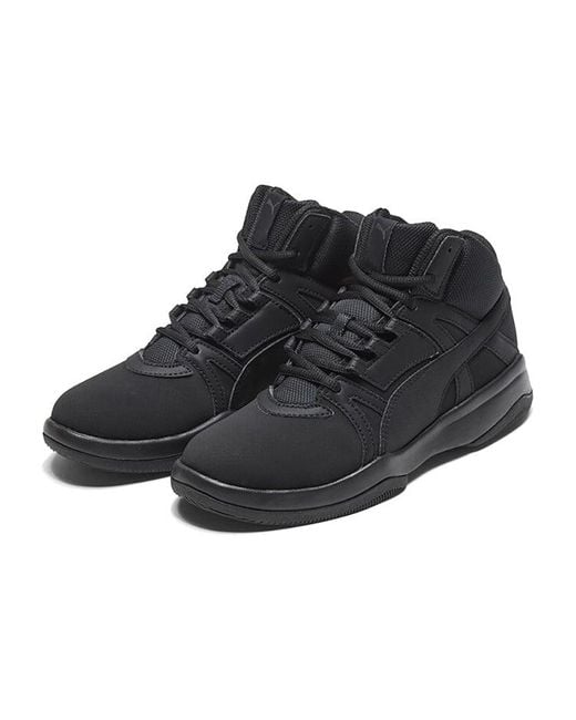 PUMA Black Rebound Street Mid Sneakers for men