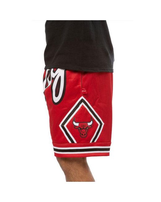 Mitchell & Ness Red X Nba Big Face 2.0 Shorts 'Chicago Bulls' for men