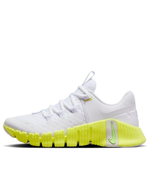 Nike White Free Metcon 5 Workout Shoes
