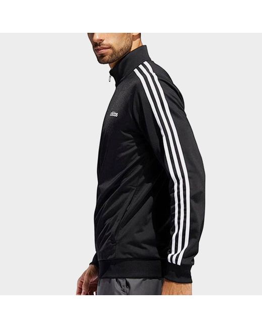 Adidas Black Stand Collar Casual Sports Running Jacket for men