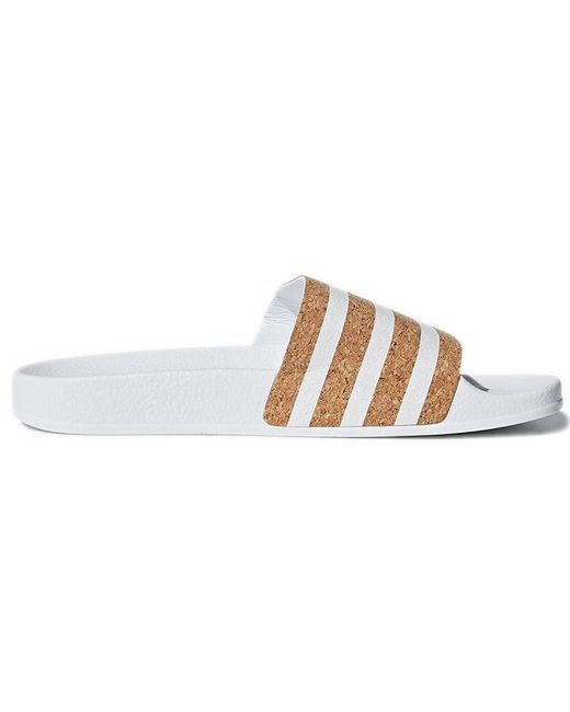 adidas Adilette Slides 'cork' in White Lyst