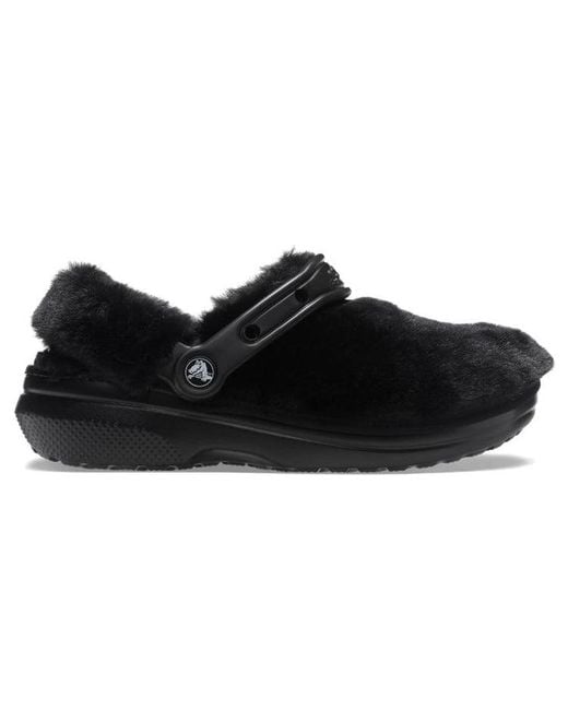 CROCSTM Black Classic Fur Sure Slip On Clogs for men