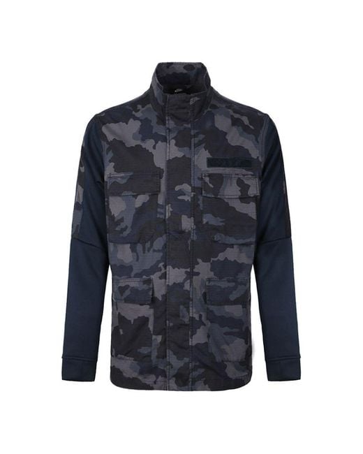 Nike Blue Casual Jacket Camouflage for men