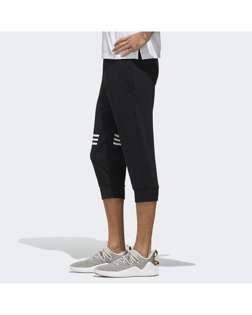 Adidas Black Ai Pnt 3 Dk Sports Running Stripe 3/ Knit Long Pants/Trousers for men