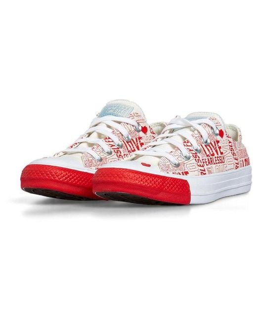 Converse Red (Wmns) Love Fearlessly Chuck Taylor All Star Low Top
