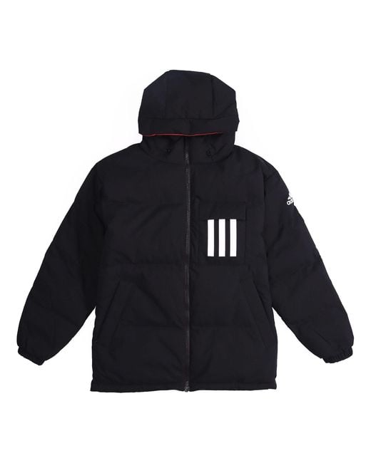 Adidas Blue Rev 3St Down Ho Stay Warm Reversible Outdoor Hooded Down Jacket for men