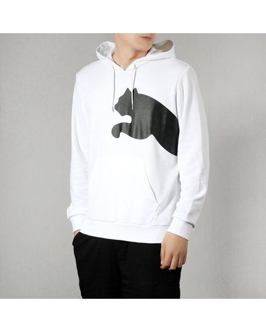 PUMA Gray Knit Casual Hooded Long Sleeves Pullover for men