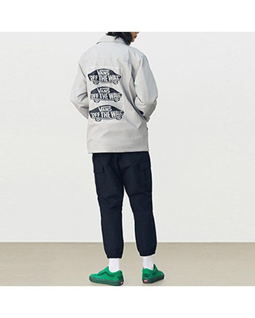 Vans Gray Series Skateboard Logo Printing Sports Jacket for men