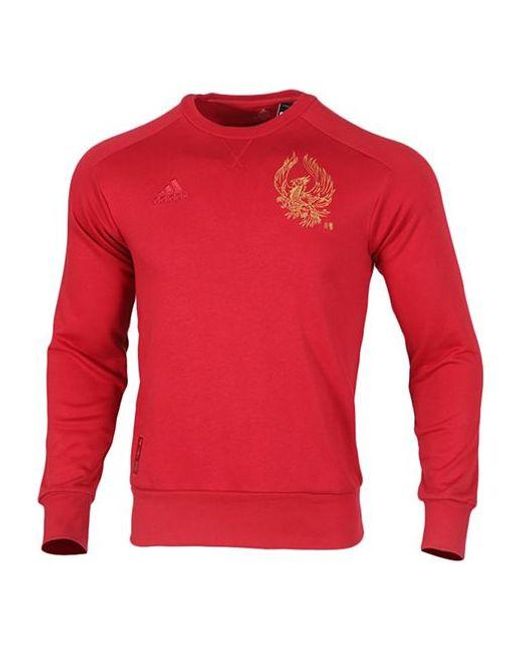 Adidas Red Arsenal Soccer/Football Casual Sports Round Neck Pullover for men