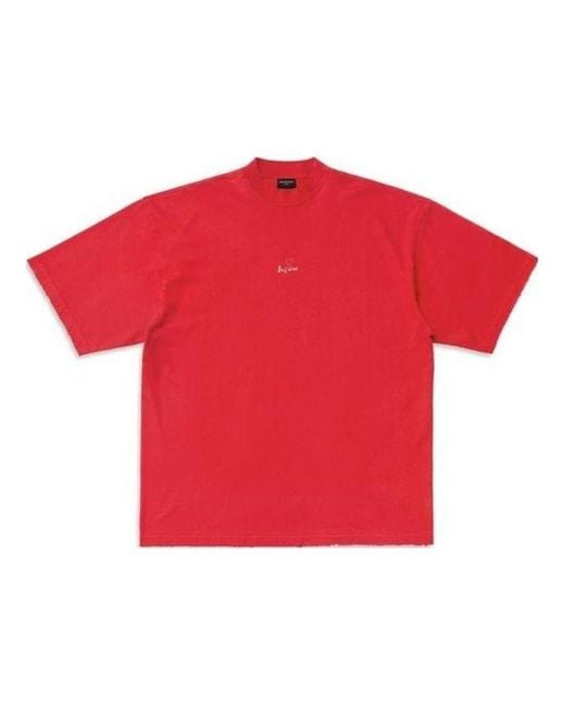 Balenciaga Red Je T'Aime T-Shirt Large Fit