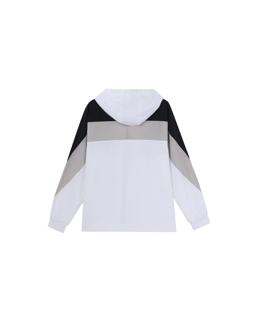 Li-ning Blue Sports Fashion Series Colorblock Hooded Drawstring Loose Jacket for men